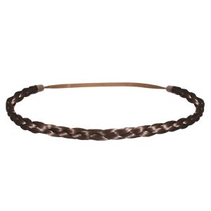 Thin Braided Synthetic Hair Headband with Elastic Band for Women and Girls