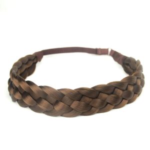 5 Strand Synthetic Hair Braided Headband with Wide Chunky Plaited Construction