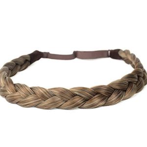 Wide Chunky Synthetic Hair Braided Headband with Elastic Stretch Fit