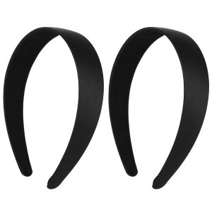2 Pieces Satin Covered Hard Headbands 1 Inch Wide