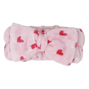 Plush Teddy Bear Spa Headband with Decorative Heart Detail