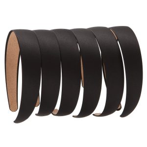 6 Hard Headbands with Non Slip Ribbon Cover for Women