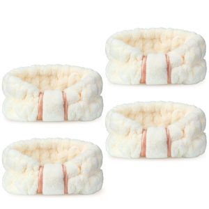 Soft Beige Spa Headband for Face Washing and Skincare