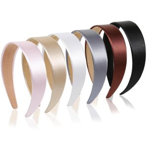 Satin Covered Wide Plastic Headbands for Women Non Slip Hair Accessories