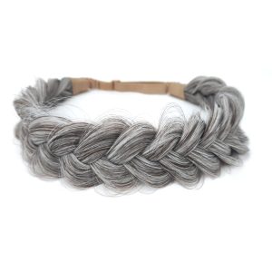 2 Strand Wide Braided Headband with Chunky Plaited Texture and Elastic Band