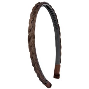 Narrow Braided Headband with Teeth and Synthetic Hair Design for Women and Girls