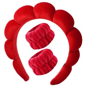 Spa Headband with Matching Wristbands for Face Washing and Makeup