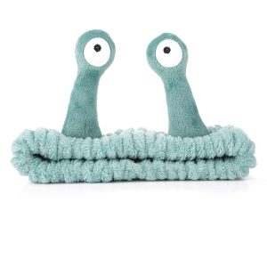 Cartoon Snail Design Coral Fleece Spa Headband for Face Washing and Shower
