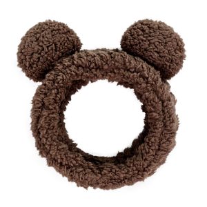 Fluffy Bear Ear Spa Headband for Face Washing Makeup and Skincare