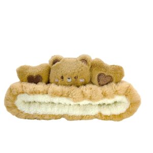 Soft Bear Ear Spa Headband with Microfiber Coral Fleece Construction