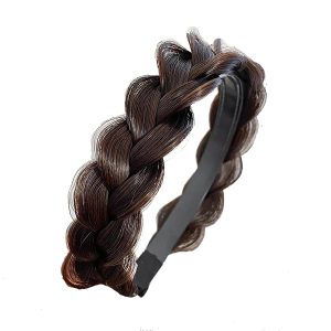 3 Strand Non Slip Synthetic Hair Braided Headband with Teeth for Women and Girls
