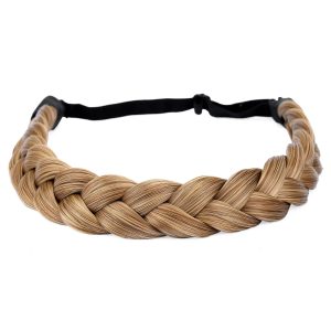 2 Strand Synthetic Hair Braided Headband with Chunky Elastic Plaited Design