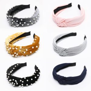 6 Pieces Knotted Wide Headbands in Assorted Colors for Women and Girls