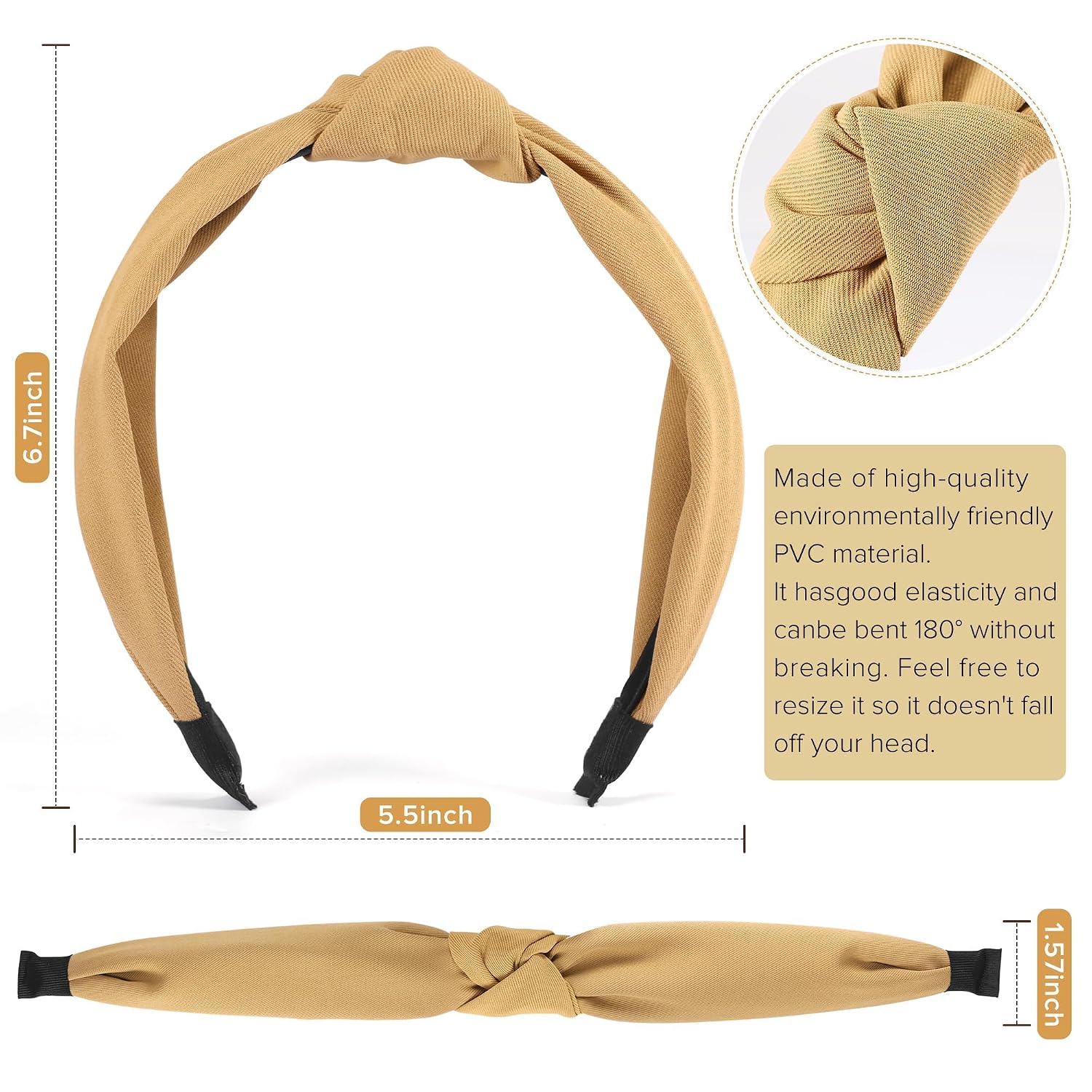 6 Pieces Top Knotted Headbands for Women and Girls - Image 2