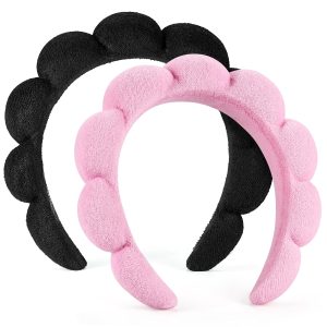 2 Pieces Terry Cloth Spa Headbands for Face Washing Skincare and Makeup