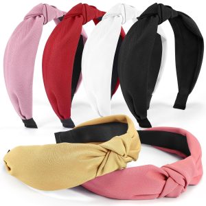 6 Pieces Top Knotted Headbands for Women and Girls